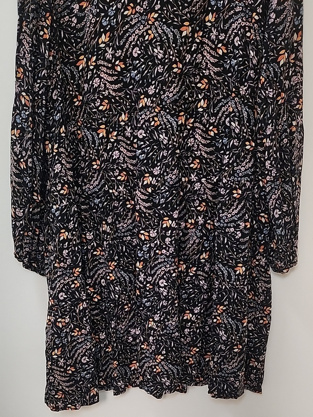 Maeve Anthropologie Black Floral Mini Dress Tiered Ruffle Womens Boho Western 2X - Picture 12 of 16